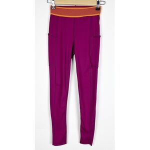 Free People Movement Leggings Size XS Side Pockets Pink Orange Athletic